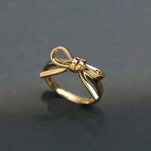 Madewell Gold Bow Ribbon Ring Golden Minimalist Coquette Jewelry Size 6-11 NEW